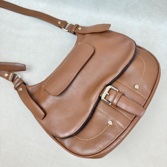 Longchamp Brown Pebbled Leather Crossbody / Shoulder Bag | Adjustable Strap - Picture 3 of 17